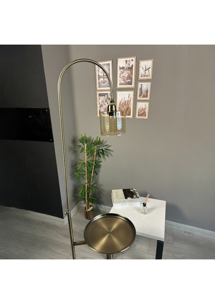 Lille Bal Rengi Cam Eskitme Gövde Lambader Tepsili Hareketli Başlık Modern Metal Zemin Lambası fırsatları