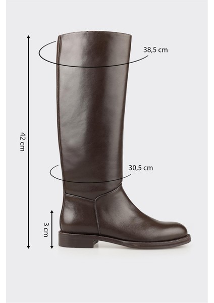 Kahve Deri Kadın Çizme indirimleri