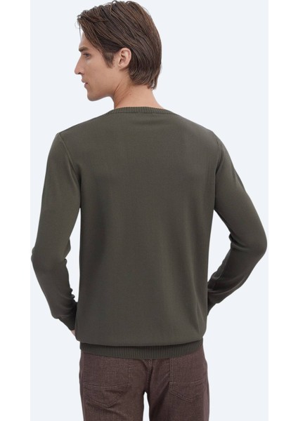 Haki Bisiklet Yaka Düz Örgü Triko Kazak indirimleri