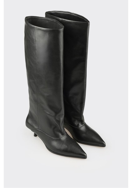 Siyah Deri Kadın Çizme fiyatları