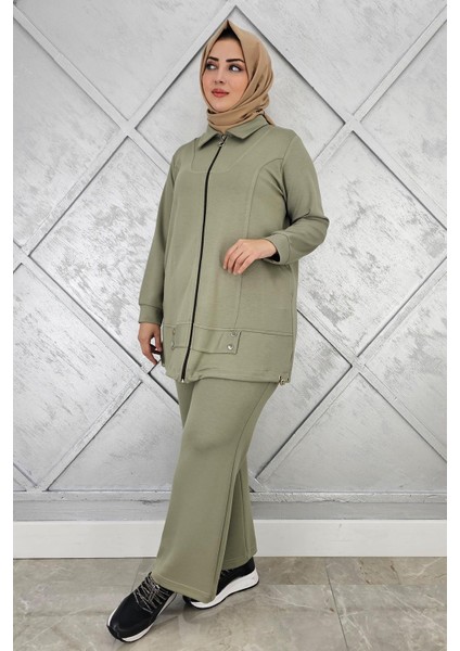 Kadın Fermuarlı Çıt Çıtlı Tesettür Takım