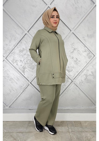 Kadın Fermuarlı Çıt Çıtlı Tesettür Takım modelleri