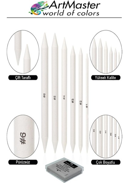 Gölgelendirme Kalemi Pastel Dağıtıcı 6 Lı 1 Paket ve 1 Adet Hamur Silgi Kalemi Kara Kalem Dağıtıcı Kalem Kaynaştırma fiyatları