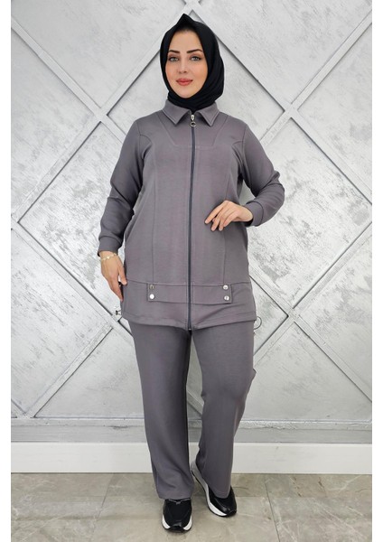 Kadın Fermuarlı Çıt Çıtlı Tesettür Takım