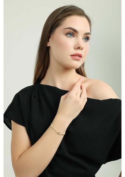 Yonca Altın Bileklik Kare Forse 3 mm 20 cm