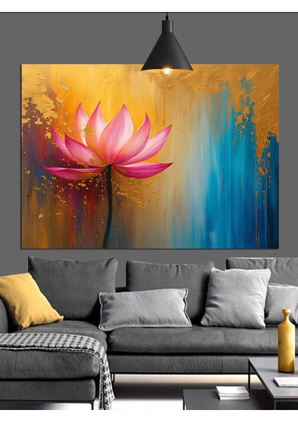 Pembe Nilüfer Çiçeği Yakın Çekim Dekoratif Kanvas - Mdf Ahşap Tablo modelleri