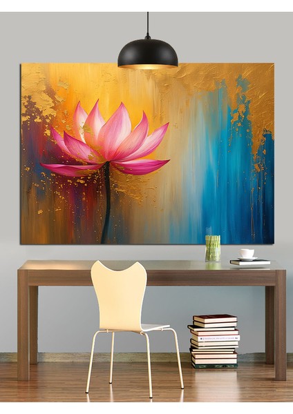 Pembe Nilüfer Çiçeği Yakın Çekim Dekoratif Kanvas - Mdf Ahşap Tablo indirimleri