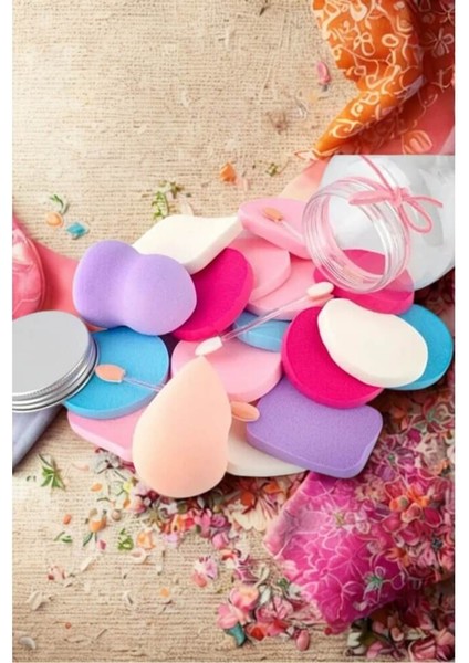 Özel Kavanoz 20 Parça Makyaj Sünger Seti modelleri