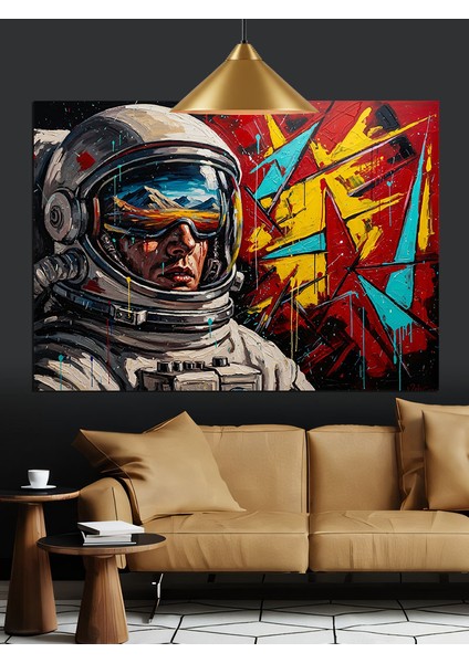 Uzay Giysisi Içinde Astronot Dekoratif Kanvas - Mdf Ahşap Tablo indirimleri