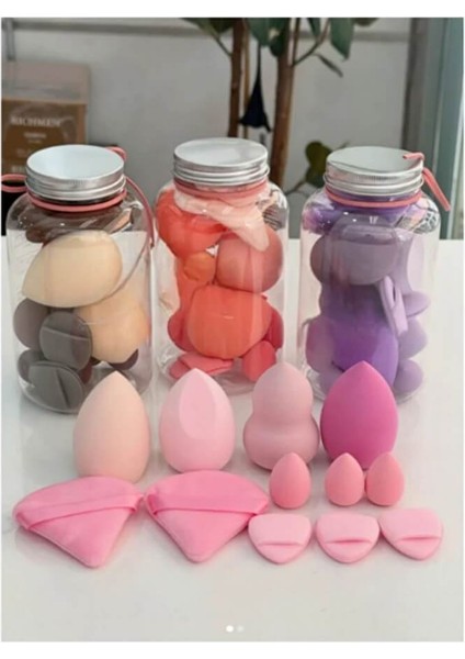 Özel Kavanoz 12 Parça Makyaj Sünger Seti fiyatları