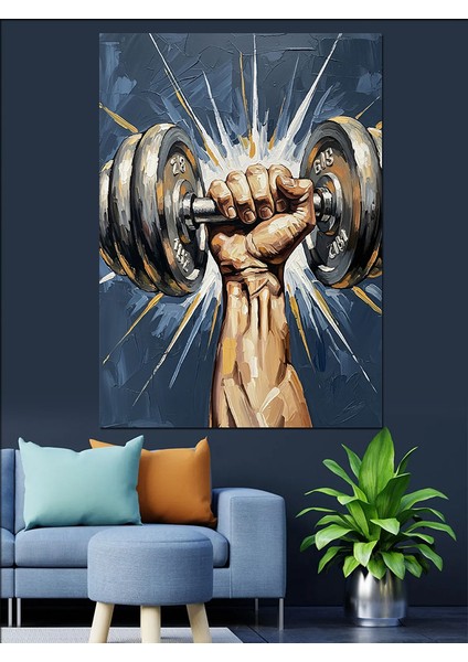 Ağırlık ve Erkek Kol Kası Dekoratif Kanvas - Mdf Ahşap Tablo fırsatları