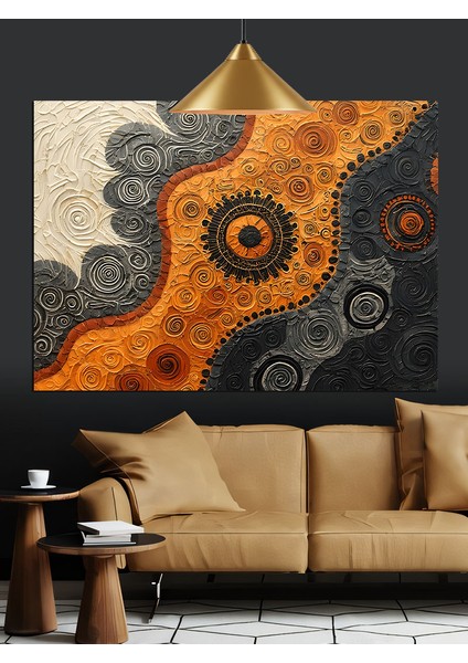 Renkli Mandala Desenli Dokular Dekoratif Kanvas - Mdf Ahşap Tablo fiyatları