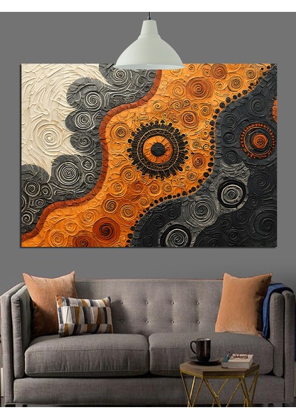 Renkli Mandala Desenli Dokular Dekoratif Kanvas - Mdf Ahşap Tablo fırsatları