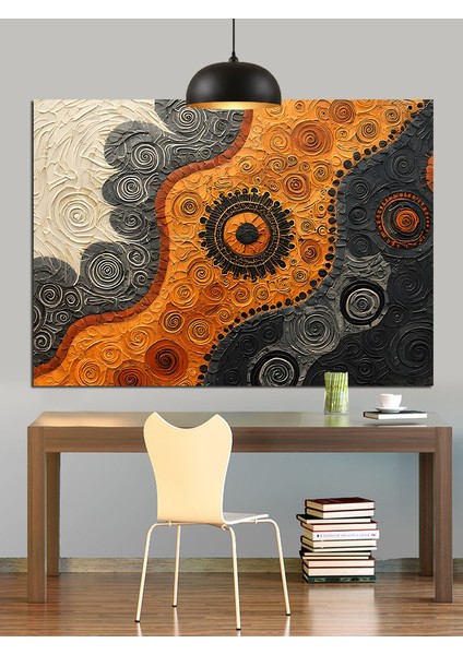 Renkli Mandala Desenli Dokular Dekoratif Kanvas - Mdf Ahşap Tablo indirimleri