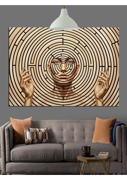 Spiral Yüz Meditasyon Figürü Dekoratif Kanvas - Mdf Ahşap Tablo fiyatları