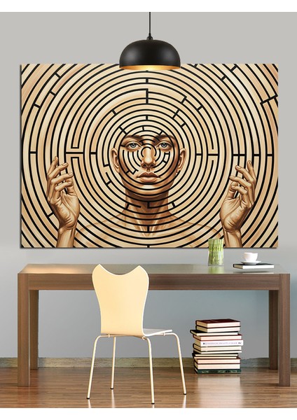 Spiral Yüz Meditasyon Figürü Dekoratif Kanvas - Mdf Ahşap Tablo modelleri
