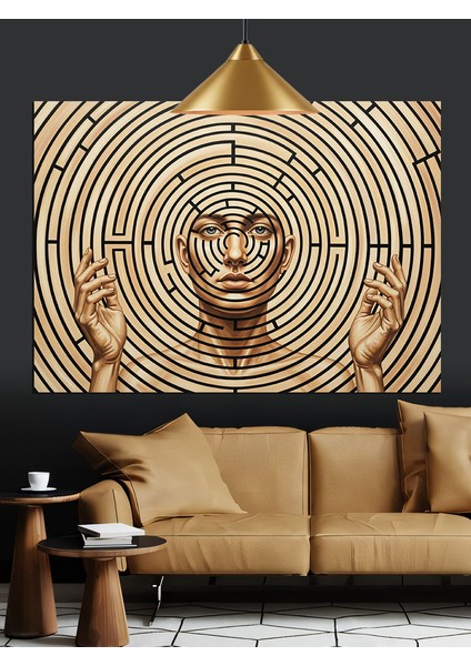 Spiral Yüz Meditasyon Figürü Dekoratif Kanvas - Mdf Ahşap Tablo indirimleri