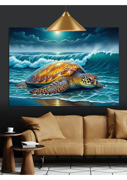 Deniz Kaplumbağası Okyanus Hayvanı Dekoratif Kanvas - Mdf Ahşap Tablo fırsatları