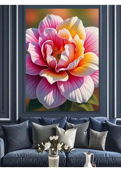 Parlak Renkli Soyut Çiçek Dekoratif Kanvas - Mdf Ahşap Tablo fiyatları