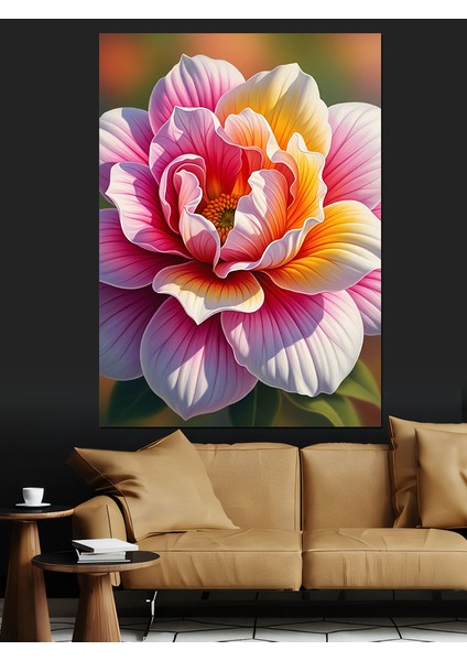 Parlak Renkli Soyut Çiçek Dekoratif Kanvas - Mdf Ahşap Tablo modelleri