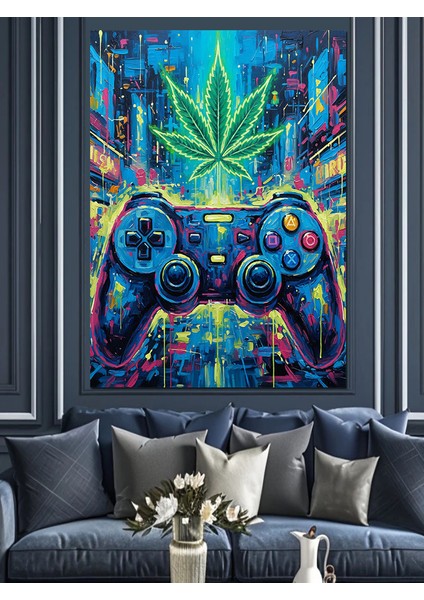 Oyun Kontrolcüsü Mandala Çizimi Dekoratif Kanvas - Mdf Ahşap Tablo modelleri