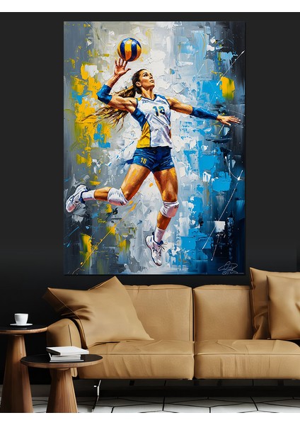Soyut Basketbolcu Sporcu Figür Dekoratif Kanvas - Mdf Ahşap Tablo fırsatları