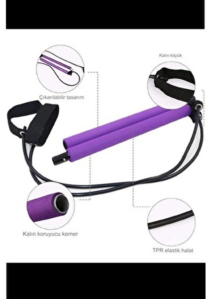 Squat Pilates Barı Kalça Basen Sıkılaştırıcı Evde Spor Egzersiz Çubuğu Mor Renkli
