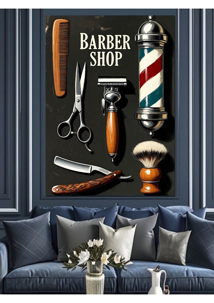 Vintage Berber Dükkanı Posteri Dekoratif Kanvas - Mdf Ahşap Tablo fiyatları