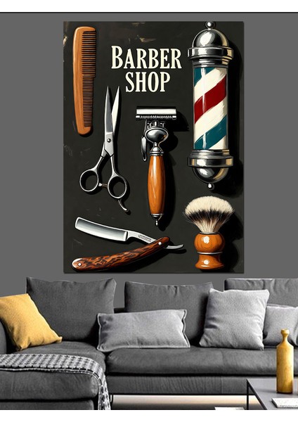 Vintage Berber Dükkanı Posteri Dekoratif Kanvas - Mdf Ahşap Tablo modelleri