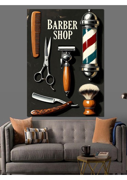 Vintage Berber Dükkanı Posteri Dekoratif Kanvas - Mdf Ahşap Tablo fırsatları
