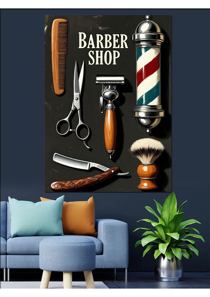 Vintage Berber Dükkanı Posteri Dekoratif Kanvas - Mdf Ahşap Tablo indirimleri