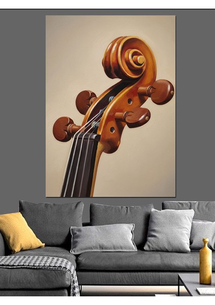 Keman Kıvrımı Müzik Enstrümanı Dekoratif Kanvas - Mdf Ahşap Tablo fiyatları
