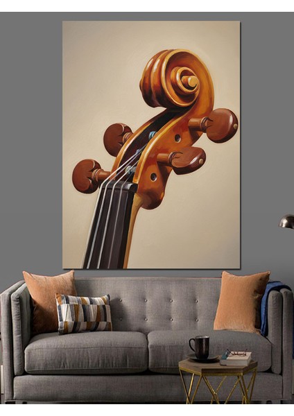 Keman Kıvrımı Müzik Enstrümanı Dekoratif Kanvas - Mdf Ahşap Tablo modelleri