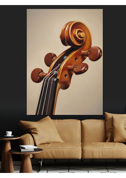 Keman Kıvrımı Müzik Enstrümanı Dekoratif Kanvas - Mdf Ahşap Tablo indirimleri