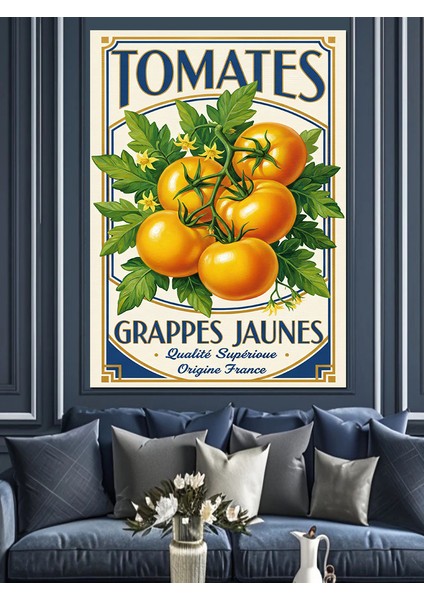 Vintage Domates Konserve Etiketi Dekoratif Kanvas - Mdf Ahşap Tablo fiyatları