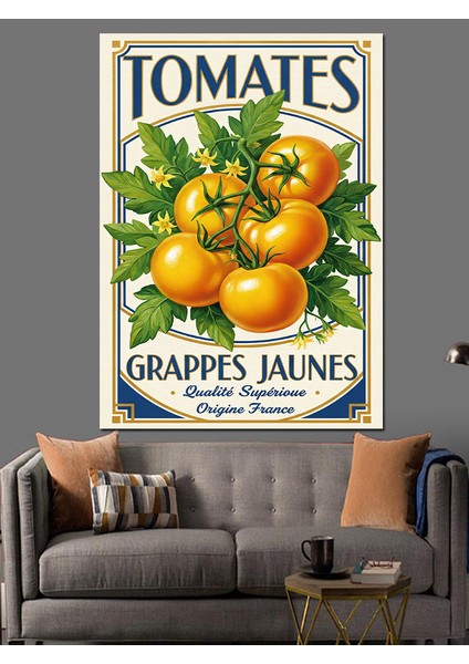 Vintage Domates Konserve Etiketi Dekoratif Kanvas - Mdf Ahşap Tablo fırsatları