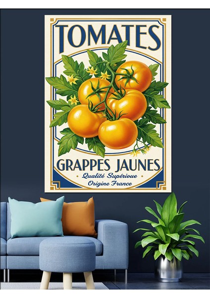 Vintage Domates Konserve Etiketi Dekoratif Kanvas - Mdf Ahşap Tablo indirimleri
