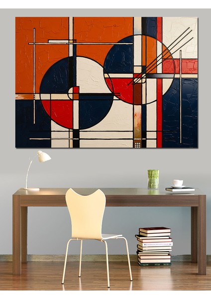 Geometrik Soyut Bayrak Tasarımı Dekoratif Kanvas - Mdf Ahşap Tablo fiyatları