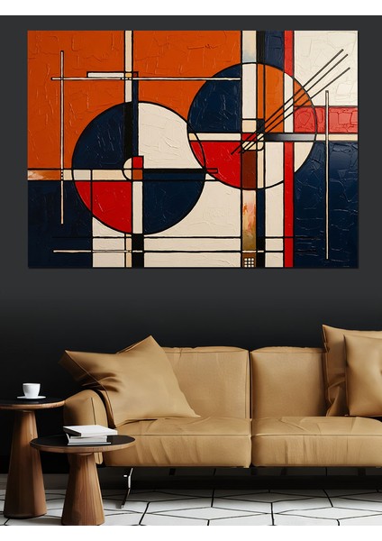Geometrik Soyut Bayrak Tasarımı Dekoratif Kanvas - Mdf Ahşap Tablo fırsatları