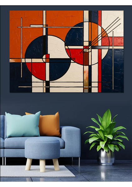 Geometrik Soyut Bayrak Tasarımı Dekoratif Kanvas - Mdf Ahşap Tablo indirimleri