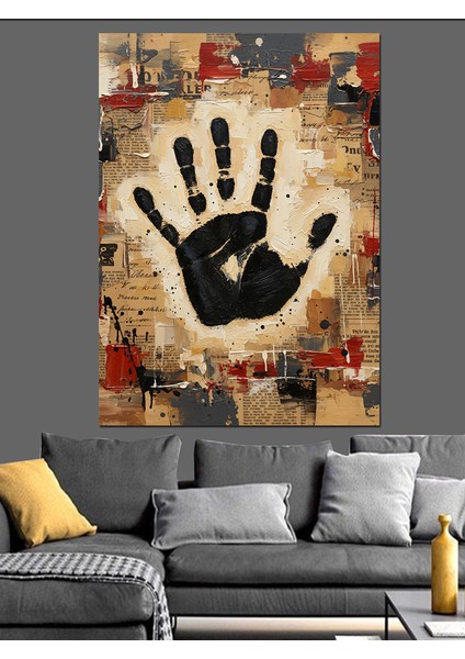 El Izi Soyut Sanat Dekoratif Kanvas - Mdf Ahşap Tablo