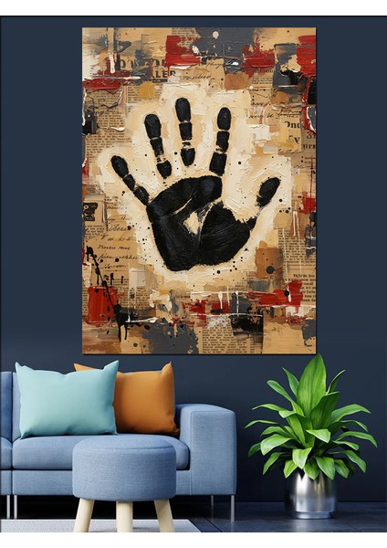 El Izi Soyut Sanat Dekoratif Kanvas - Mdf Ahşap Tablo fırsatları