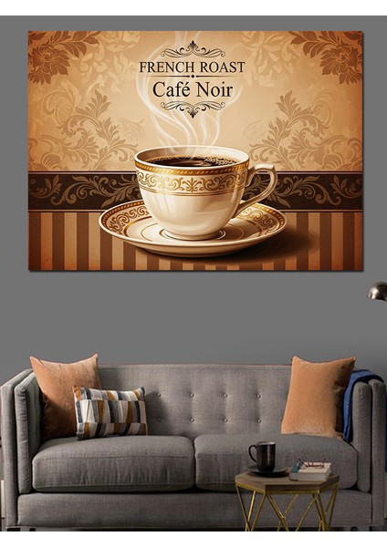 Kahve Fincanı Retro Görsel Dekoratif Kanvas - Mdf Ahşap Tablo fiyatları