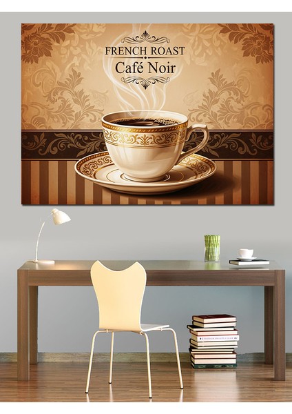Kahve Fincanı Retro Görsel Dekoratif Kanvas - Mdf Ahşap Tablo modelleri