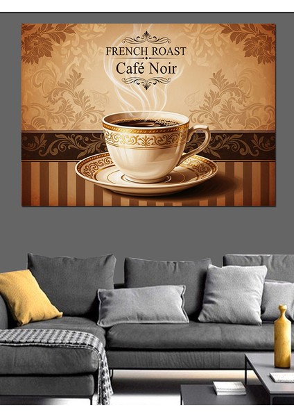Kahve Fincanı Retro Görsel Dekoratif Kanvas - Mdf Ahşap Tablo fırsatları