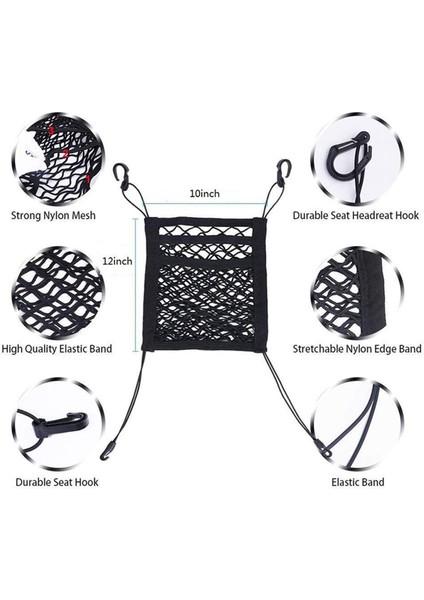 2x 3 Katmanlı Araba Örgüsü Uzanabilir Koltuk Arka Çantası Arka Koltuk Evcil Hayvan Çocuklarının Bariyeri Kargo Dokusu Çanta Sahibi (Yurt Dışından) indirimleri