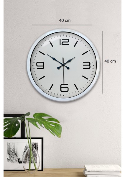 40 cm Beyaz Modern Duvar Saati