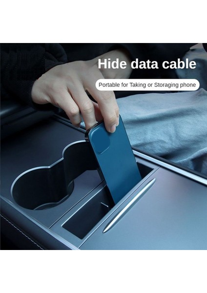 Tesla Model Y 3 2021-2023 Aksesuarlar Merkez Konsolu Kol Standı Saklama Kutusu Kart Anahtar Telefon Şarj Kablosu Organizatör (Yurt Dışından) modelleri