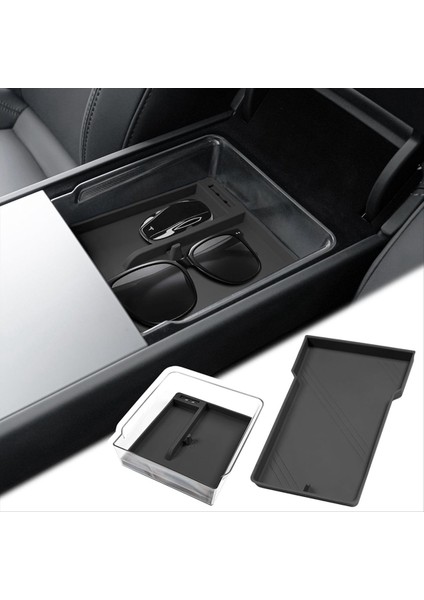 Tesla Model 3 Highland 2024 Merkez Konsolu Organizatör Seti Için Arm Emri Gizli Saklama Kutusu Kupası Yastık Aksesuarları 6pcs (Yurt Dışından) fırsatları