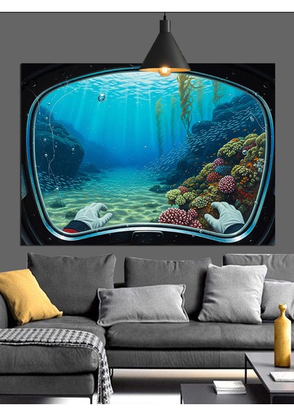 Deniz Altını Keşif Dekoratif Kanvas - Mdf Ahşap Tablo fırsatları
